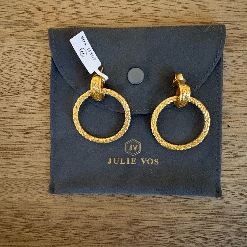 Julie Vos Textured Gold Hoop Earrings